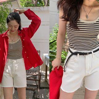 Stripe Rib-knit Cami Top