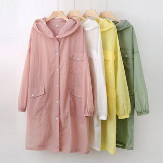 Pocket Detail Hooded Long Jacket