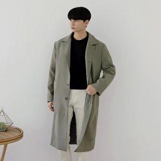 Fly-front Single-breasted Trench Coat