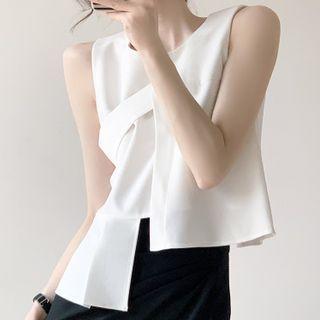 Sleeveless Irregular Blouse