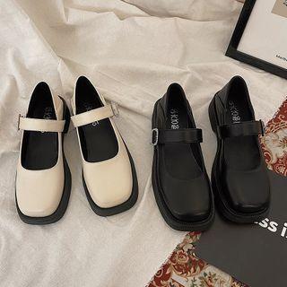 Block Heel Buckled Mary Janes
