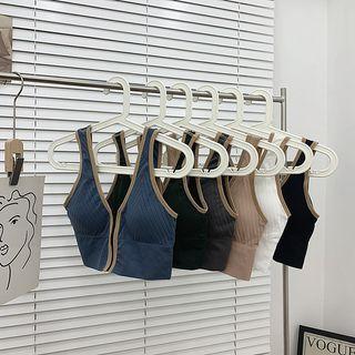 Two Tone Zip Cropped Tube Top