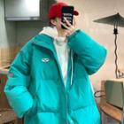 Mock Two Piece Applique Padding Jacket