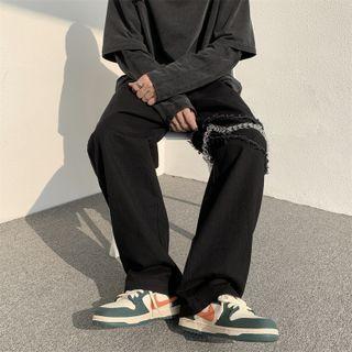 Frayed Loose Fit Jeans