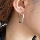 U Shape Alloy Earring E371 - 1 Pair - Silver - One Size