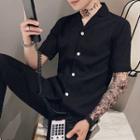 Set: Short-sleeve Shirt + Straight-cut Pants