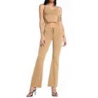 Plain Lace-up Camisole Top / Pants