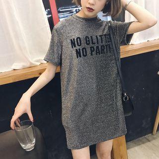 Glitter Short-sleeve T-shirt Dress