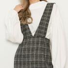 Suspender Dip-back Plaid Mermaid Dress