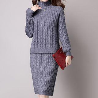 Set: Cable Sweater + Skirt