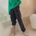 Letter-detail Fleece Jogger Pants