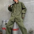 Chained Utility Shirt / Straight-cut Pants