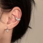 Wings Safety Pin Asymmetrical Sterling Silver Earring 1 Pair - Clip On Earring - Silver - One Size