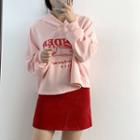 Long-sleeve Rabbit Printed Hoodie Pink - One Size