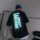 Short-sleeve Reflective Letter Printed T-shirt