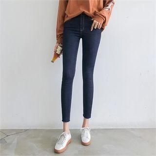 Cropped Stitched Skinny Jeans