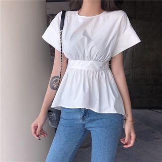 Tie Waist Short-sleeve Top