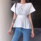 Tie Waist Short-sleeve Top