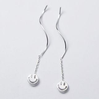 925 Sterling Silver Smile Threader Earring S925 Sterling Silver - 1 Pair - Silver - One Size