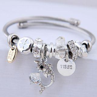 Alloy Charm Open Bangle