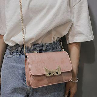 Cat Faux Leather Shoulder Bag