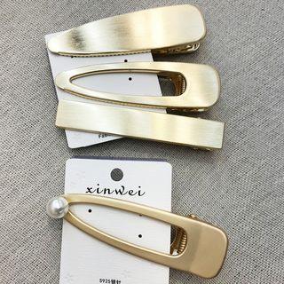 Faux Pearl / Brushed Alloy Hair Clip
