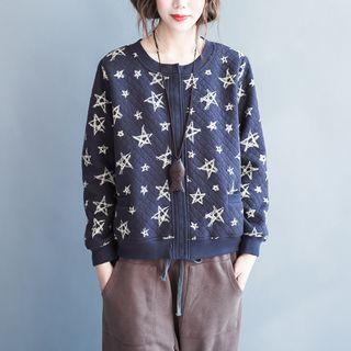 Star Printed Buttoned Jacket