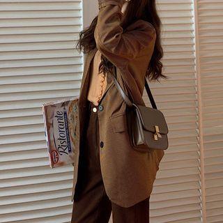 Plaid Blazer Brown - One Size