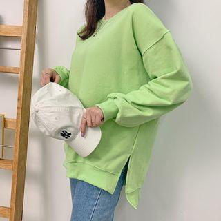 Colored Slit-side Sweatshirt