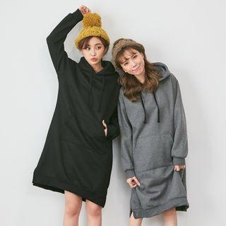 Long-sleeve Hooded Fleece-lined Dress