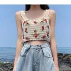 Embroidered Camisole Top / Wide Leg Jeans