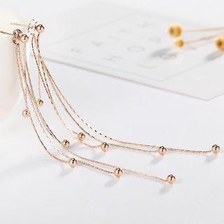 Beaded Chain Drop Earring 1 Pair - Rose Gold - One Size