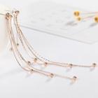 Beaded Chain Drop Earring 1 Pair - Rose Gold - One Size