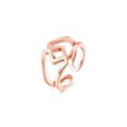 Fashion Simply Plated Rose Gold Geometric Adjustable Split Ring Rose Gold - One Size