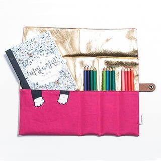 Stationery Pouch - Cat Hot Pink - One Size