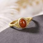 Agate Adjustable Open Ring Red - One Size
