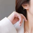 Layered Alloy Cuff Earring 1 Pc - Gold - One Size