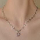 Heart Necklace 1pc - Silver - One Size