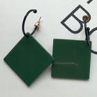 Alloy Square Dangle Earring 1 Pair - Earrings - One Size