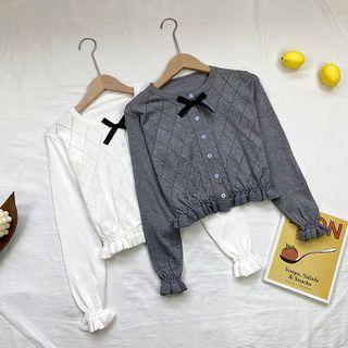 Argyle Stitched Cardigan
