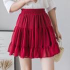 Tiered A-line Mini Skirt