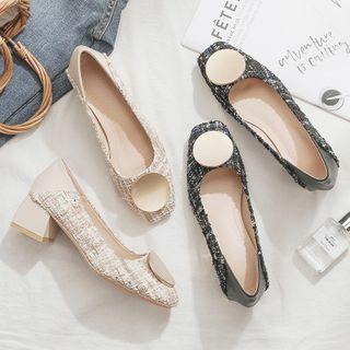 Disc-accent Tweed Flats