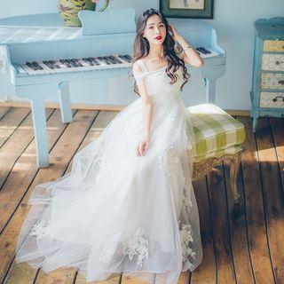 Paneled A-line Maxi Dress