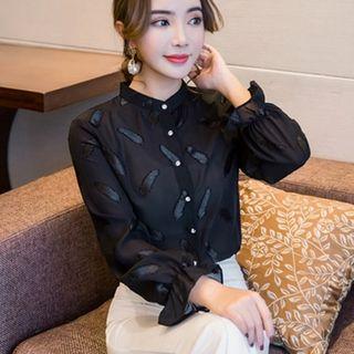 Feather Print Blouse