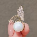Mermaid Tail Faux Pearl Alloy Brooch Ly890 - Gold - One Size