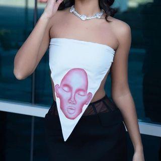 Face Print Tube Top