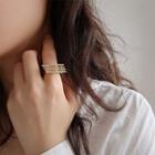 Rhinestone Layered Alloy Ring Gold - One Size