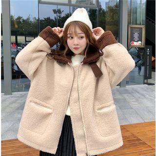Color-block Fleece Zipped Jacket