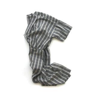 Short-sleeve Wrap-front Checked Sheath Dress