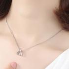 925 Sterling Silver Triangle Pendant Necklace Triangle - Silver - One Size